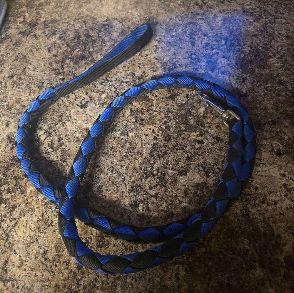 Blue and Black Braided Dog Leash